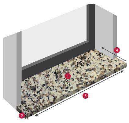 Mountain Pink gránit ablakpárkány